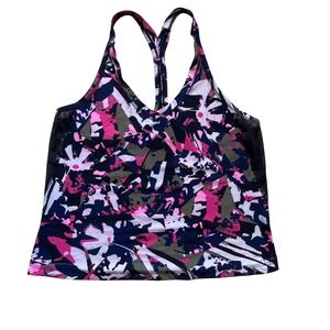 Lululemon fast lane tank athletic top floral paint‎ splatter 2  4 small